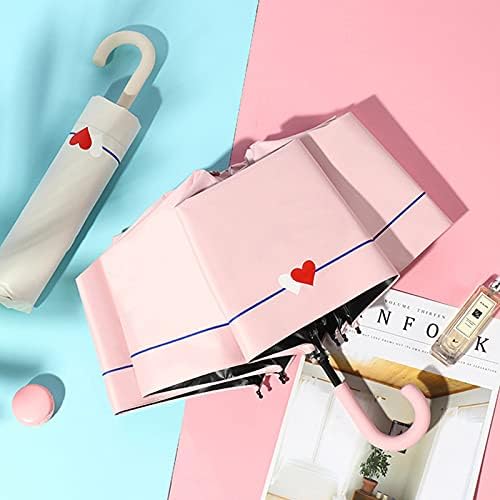 UV Protection Umbrella U-Shaped Handle Bag Mini Umbrella Anti uv paraguas Umbrella rain Windproof 3fold Portable Umbrellas for Women Children Umbrellas for rain (Farbe : Yellow)