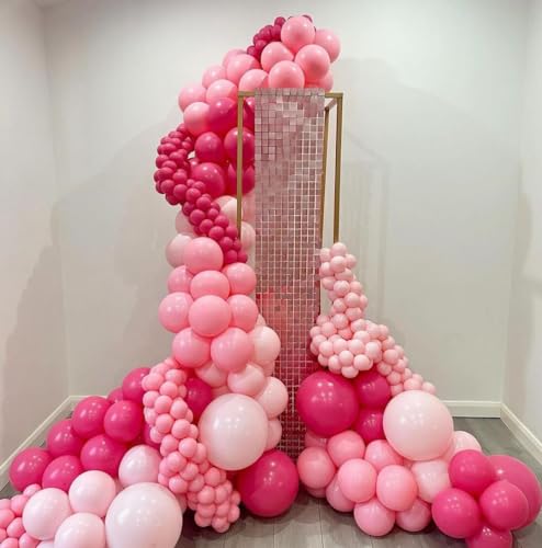 Image of KBZVNAF Pink Latex Balloon Set - 60 Packs 12 Inches Metallic Chrome, Pastel, Hot Pink Balloons for Birthday Wedding Baby Shower Girls Theme Party Decoration