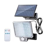 GRIFEMA GD201 Luz Solar Exterior con Sensor de Movimiento, [108 LEDs/ 3 Modos/ 1500mAH], Foco Solar Exterior con Control Remoto, IP65 Impermeable para Jardín, Garajes