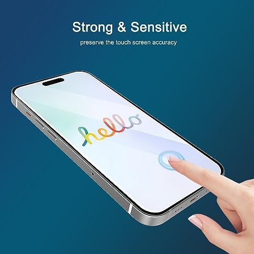 Ailun Screen Protector for iPhone 16 / iPhone 15 / iPhone 15 Pro [6.1 Inch] Display 3 Pack Tempered Glass, Sensor Protection, Dynamic Island Compatible, Case Friendly - 4