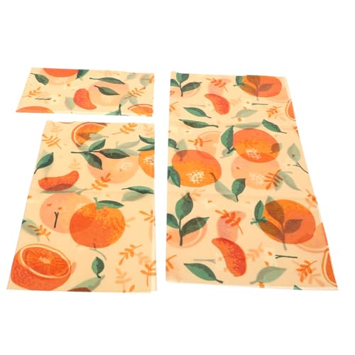 Amosfun 3 Fogli Cerati Per Alimenti in Cera D'api Naturale Ecologici e Riutilizzabili Per Conservare Cibo Fresco e Isolare Da Aria e Umidità Alternativa Ecologica Alle Pellicole Plastiche