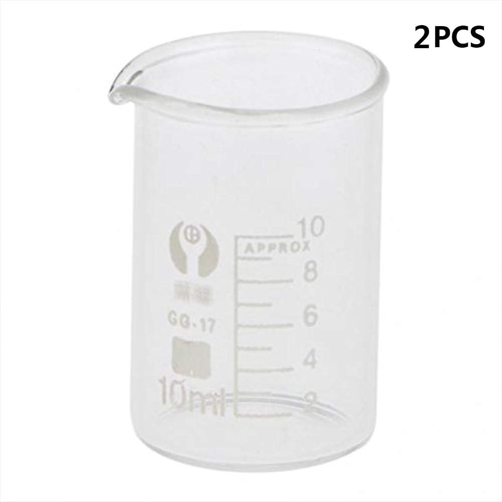 U-M PULABO Professional Lab Beaker Clear Measuring Cup Glass Beaker High Temperature Resistance Cup for Lab Use 10ML 2PCS Superiorâ€‚Quality and Creative Exquisite : Industrial & Scientific