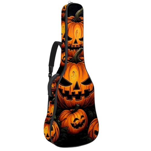 Housse pour guitare électrique et acoustique à motif citrouille pour vos répétitions d'Halloween