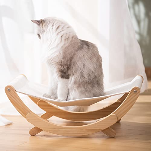 FUKUMARU Rede para gatos, cadeira de balanço de gato lua nova, cama elevada para gatos em ambientes