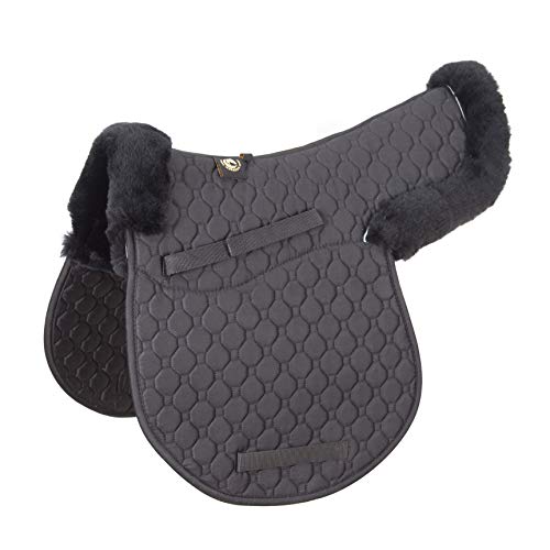 Merauno Lamb Skin GP/Jumping Half Lined Numnah - Lammfell Schabracke Schwarz (VSS)