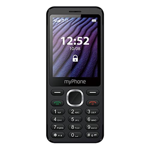 myPhone Maestro 2, Telefono Cellulare per Anziani con Tasti, display a colori, grande schermo 2,8 pollici, doppia sim, torcia, bluetooth, batteria 1000 mAh, design sottile, fotocamera, radio fm, nero
