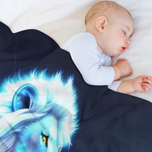 Couverture flannel lion douce, plaid canapé et linge de lit imprimé 3D