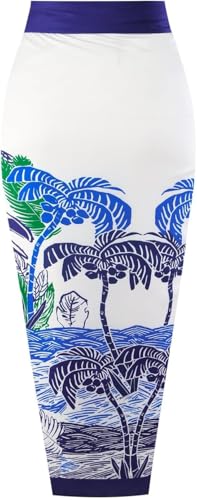 Image of AARAM Stylish Premium Women's One Piece Swimsuit with Cover Ups Wrap Skirt Sarong Retro Floral Print Monokini Tummy Control Swimwear, Printed Swimming Costume for Women Beach Wear
