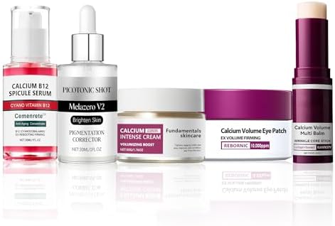 Calcium Daily Care Skin Set with Calcium Multi Balm Stick – Gentle Firming & Moisture Routine for Smooth, Comfortable-Looking Skin, Daily Use Skincare Collection, Travel-Friendly