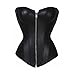 Produktbild Vollbrust Korsett, Reißverschluss, Corsage, Kunstleder, große Größen, Dessous (EUR(38-40) XL,Schwarz)