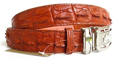 Genuine Real Backbone Crocodile Skin Leather Men Golden Tan Belt 48"3