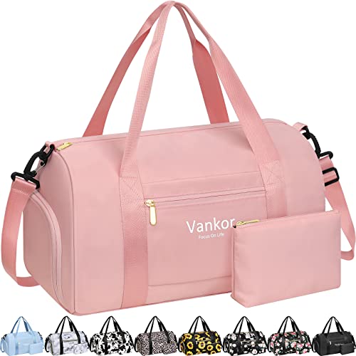 Bolsa de ginástica para mulheres com compartimento para sapatos, impermeável, bolsa esportiva para viagem, bolsa de viagem para viagem, viagem, viagem, viagem, viagem, viagem, viagem, viagem, ioga, praia, maternidade, hospital,, rosa, Medium-17.50 Inch, Elegante