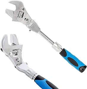 Adjustable Wrench 10Inch Wide Opening Ratcheting Spanner 5-in-1 Folding Shaking Head Repair Tool,Wrench/Hand Socket Tool Set - View #6