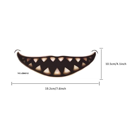 Miniatura 3 de Maquillaje de broma de Halloween, tatuajes temporales de cara grande de Halloween (paquete de 12)