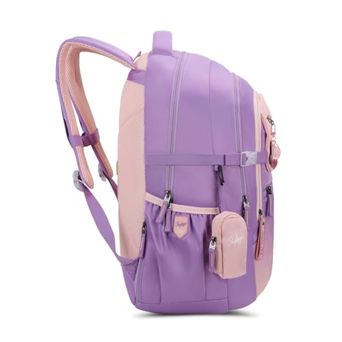 Image of Skybags Riva 37L Casual Backpack for Girls with 3 Compartments & Adjustable Shoulder Strap | 16 Inch Padded Laptop Sleeve | Detachable Happy Pouch & Secret Pocket | Perfect for School & Travel