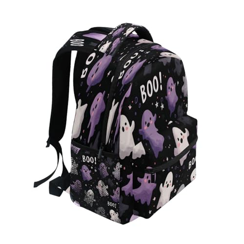 Dussdil Cute Ghosts Black Halloween Kids Backpack School Backpacks for Boys Girls 16 IN Book Back Pack Bag Casual Travel Daypack with Adjustable Shoulder Strap Zipper2