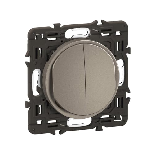 Interrupteur poussoir double Legrand titanium design haut de gamme - 3