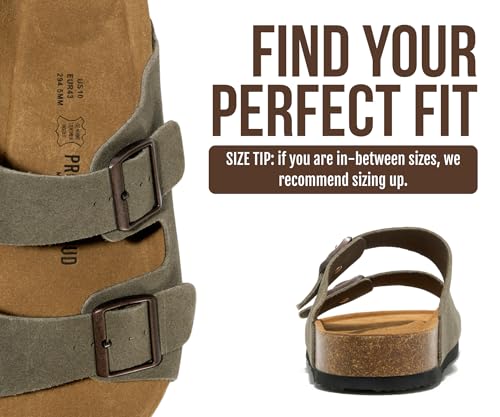Image of Project Cloud Mens Sandals, 100% Genuine Leather Mens Slides (Heritage)