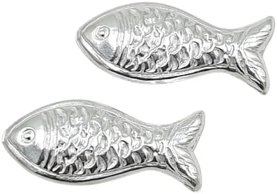 Sahiba Gems Solid Silver/Chandi ki Machli/Fish for Astrological and Lal Kitab Remedy ~ size 1 Inch ~ Pack 2 pieces