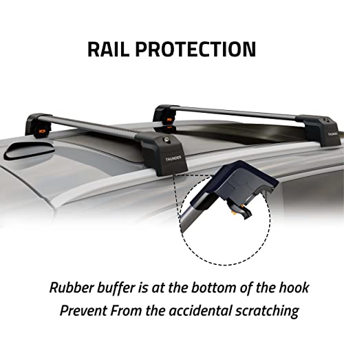 THUNDER CARRIER Roof Rack For HYUNDAI TUCSON 2015-2020 Black Aluminium Roof Rack Cross Bars Lockable - Fit Flush Rails Roof Rails, Cross Bar, Rail Carrier - Image 4