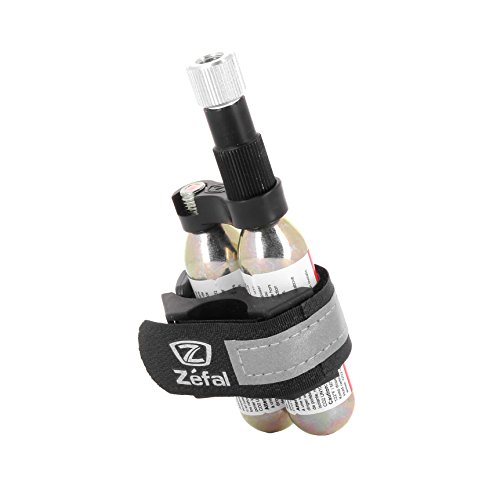 Zefal Kit Di Gonfiaggio CO2 - Gonfiatore CO2 Ez Control + 2 Cartucce Filettate Da 16 G + Clip Di Fissaggio Universale - Pompa CO2 Con Sistema Di Regolazione - 7