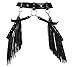 HUI GUO Women's Gothic Leather Tassel Body Leg Harness Garter Waist Belt Fringe Skirt for Music Festival Dance Party (Black), One Size