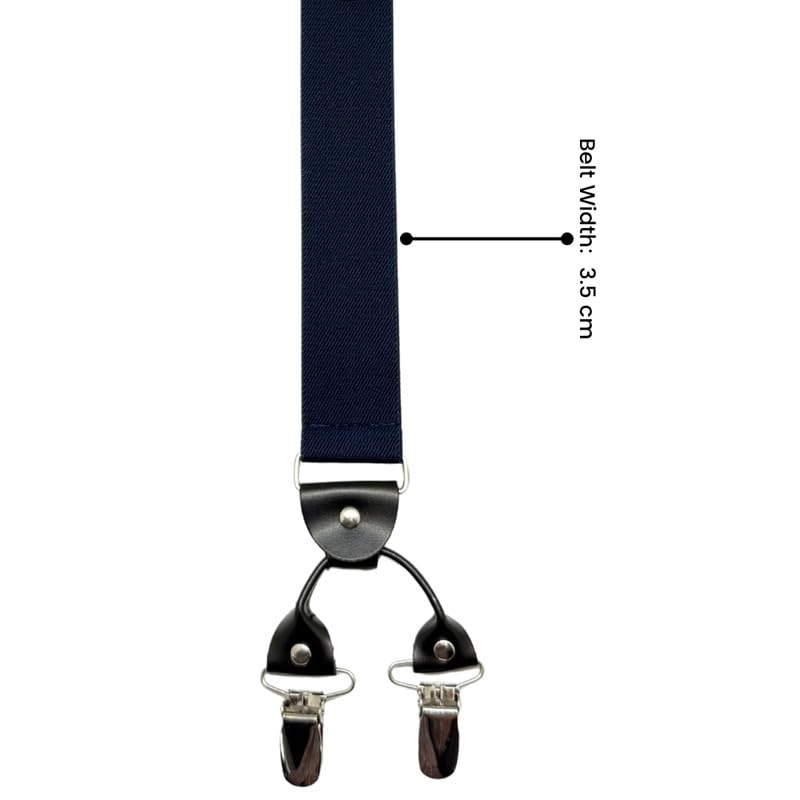 Image of The Tie Hub Suspenders for Men | Slim Clip-On Y-Back Elastic Braces | Adjustable 1.25 Inch | Formal Wedding Office