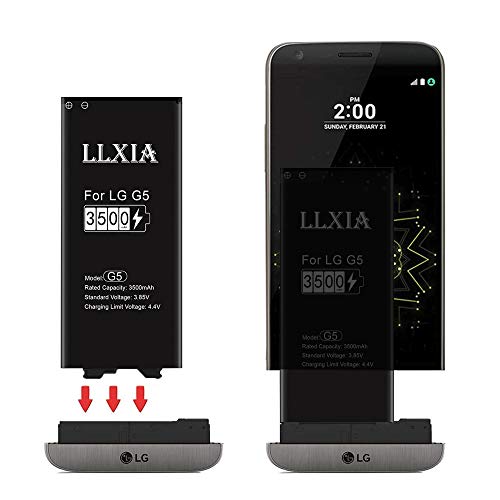 LLXIA 3500mAh Batería para LG G5 de Alta Capacidad, Reemplazo de Ion de Litio Compatible con Original LG BL-42D1F Batería (2 años de garantía)