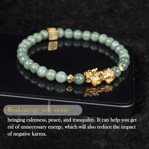 Fengshui Wealth Bracelet Green Real Jade Bracelets For Women Pixiu Attract Lucky Wealthy Bracelets2