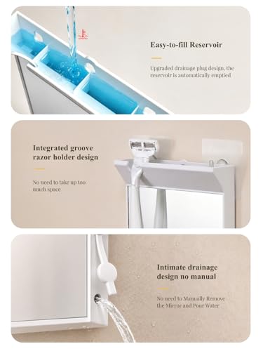 Image of Large Anti Fog Mirror for Shower(White)