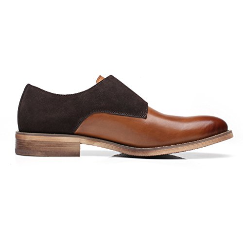 Image of Brown Leather Slip-On Loafers for Men by La Milano