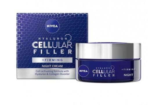 NIVEA Cellular Expert Filler Anti-Age Night Cream 50 ml – Hyaluronic Acid & Folic Acid Formula to Promote Skin Firmness, Volume Restoration and Smoother Appearance Overnight