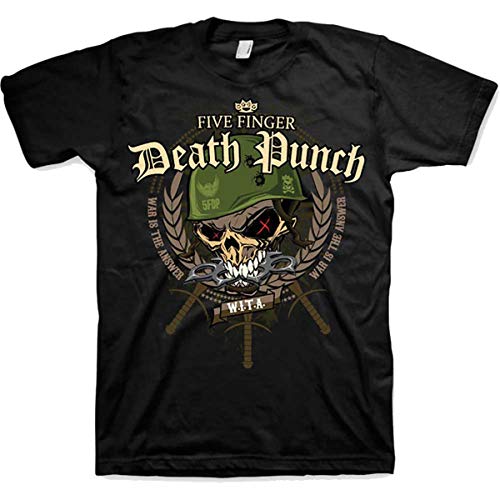 Five Finger Death Punch Homme War Head T-Shirt Not Applicable, Noir (Black Black), Large
