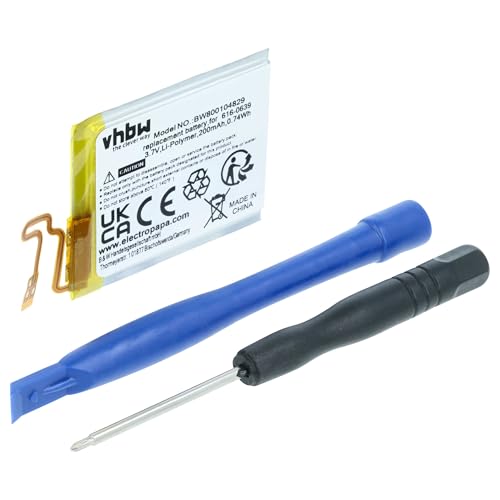 vhbw Batterie Compatible avec Apple iPod Nano 7G, Generation 7 Lecteur de Musique MP3 (200mAh, 3,7V, Li-polymère) - Remplacement pour 616-0639, 616-0640