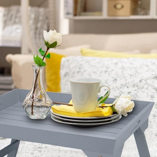 Table de lit pour ordinateur portable Cosmin, petite table bois blanche