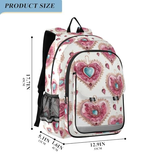 Hearts Diamond School Backpack for Girls-Boys Elementary School Bookbag Daypack for Kids2