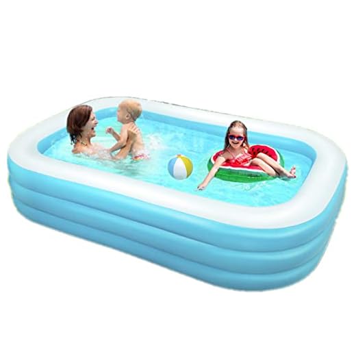 TLSUNNY 8FT/10FT Inflatable Pool, Large Full-Sized Family Pools for Teens and Adults, Thickened Rectangular Swimming Lounge Pool, Blow-up Wear-Resistant Pool, for Garden, Backyard Water Party