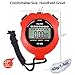 PULIVIA Sports Stopwatch Timer Single Lap Split Digital Stop Watch for Sports Kids Coaches Swimming Running, Red