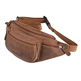 Vintage Gürteltasche Leder | kleine Reisetasche | ideal für Urlaub und Wochendreisen, für den Spaziergang oder zum Joggen | Echtleder Tasche vom jungen Markenhersteller STILORD