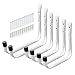 Wall Utility Garage Storage Hook - 6 Pack Metal Steel White Large Heavy Duty Mount Hanger Two Sizes with Mounting Screw Hardware Kit for Hanging Bike, Ladder, Tools, and Hose for Organization