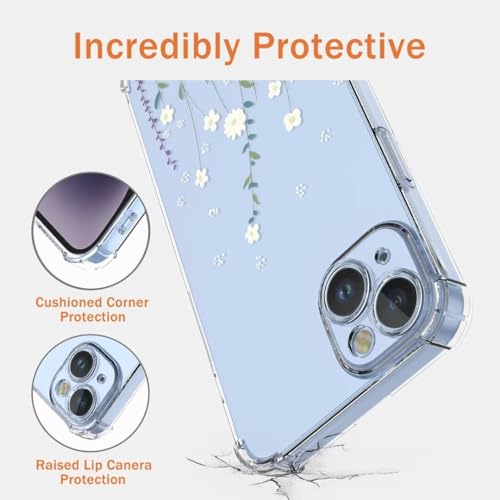 YUEQIAN Case for Honor X6b, Fashion Flower Cartoon Pattern Clear Cover - Image 4
