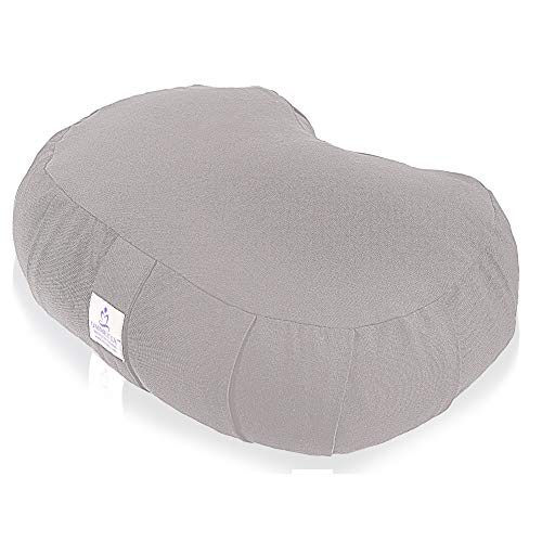 OMMETTA Beansprout Meditation Cushion – Natural and Organic Filled Yoga Pillow with Removable