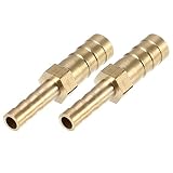 X AUTOHAUX 2 Pcs 8mm - 5mm Straight Shaped Hose Barb Straight Barbed Tube Pipe Fitting Brass Hose Fitting...