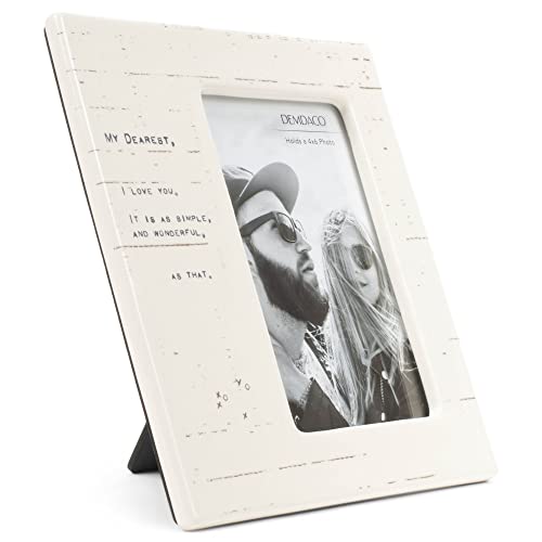 Demdaco My Dearest Soft Cream 8 X 7.5 Ceramic Stoneware Wall And Tabletop Photo Frame #TOP1
