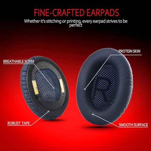 Image of Premium Ear Pad Replacement for Bose Headphones Earpads, Compatible with Bose QuietComfort 35 ii /QC35 /QC25 /QC2 /QC15 /Ae2 /Ae2i /Ae2w /SoundTrue & SoundLink, by Krone Kalpasmos - Midnight Blue