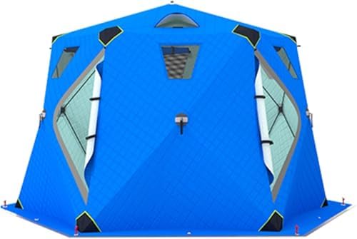 Ice Fishing Shelter, Ice Fishing Tent, Portable Ice Shanty Tent, Pop-up 6-8 Person Shelter W/6 Removable Ventilation Windows & Carry Bag