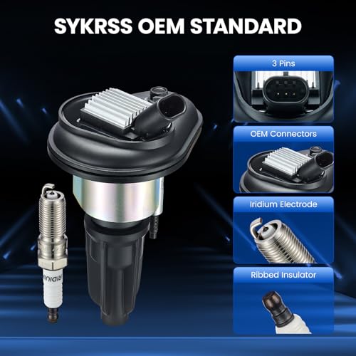 Image of Set of 6 Ignition Coil Pack UF303 and Spark Plugs 5019 Compatible with Isuzu i-370 Ascender Compatible with GMC Canyon Envoy, Bravada, Rainier, Colorado Trailiblazer, 2.8L 3.5L 4.2L