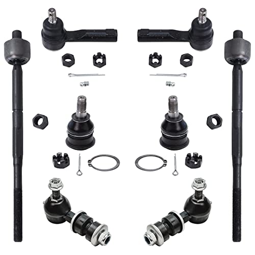 Image of Detroit Axle - 10pc Front Suspension Kit for 2002-2006 Nissan Sentra 2 Ready Struts 2 Lower Ball Joints 2 Stabilizer Sway Bar End Links 4 Inner & Outer Tie Rod End Links 2003 2004 2005 Replacement