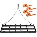 Toriexon 4 FT Drag Harrow Driveway Grader, Heavy Duty Power Rake, Driveway Drag for Gravel w/ 4 FT Chain, Tow Behind Lawn Rake for ATV, UTV, Tractor, Mower, Land Leveler for Gravel, Sand, Soil, Hay