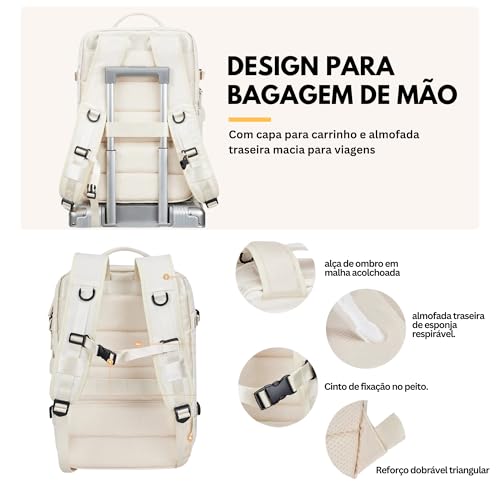 Mochila De Viagem - Expansiva, USB Para Carregamento, Aprovada Companhia Aereas, 45 litros, Espaço N